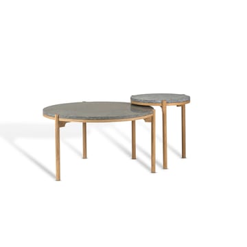 Dondo sidebord hvitpigmentert eik Ø45 cm - Høvlet kalkstein - Mavis