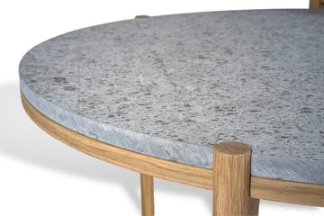 Dondo sidebord hvitpigmentert eik Ø45 cm - Høvlet kalkstein - Mavis