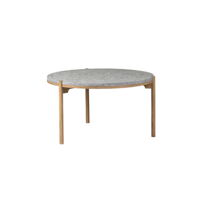 Dondo sofabord hvitpigmentert eik Ø80 cm - Høvlet kalkstein - Mavis