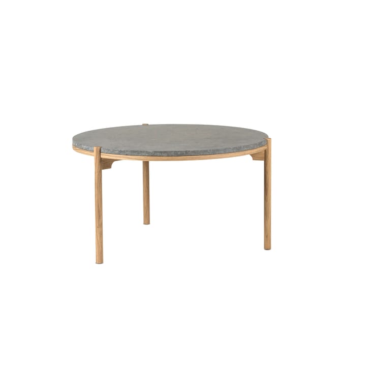 Dondo sofabord hvitpigmentert eik Ø80 cm - Slipte kalkstein - Mavis