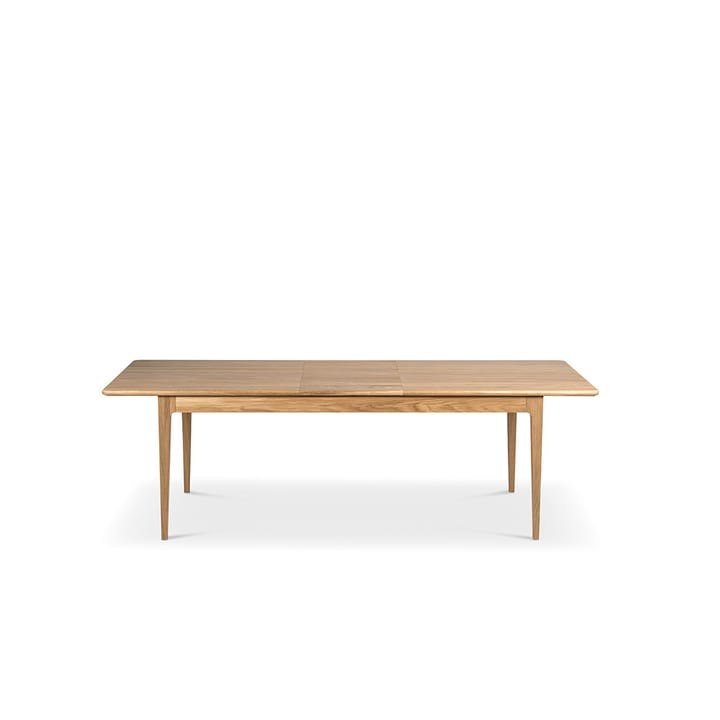 Höllviken spisebord - eik hvitpigmentert mattlakk, 1 ilegg, eik á 50 cm - Mavis