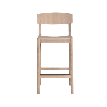 Rod barstol 65 cm - Hvit voksoljet eik - Mavis