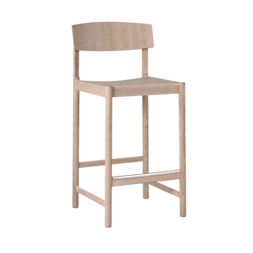 Rod barstol 65 cm - Hvit voksoljet eik - Mavis