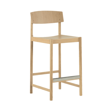 Rod barstol 65 cm - Hvitsjiktegrunnet mattlakkert eik - Mavis