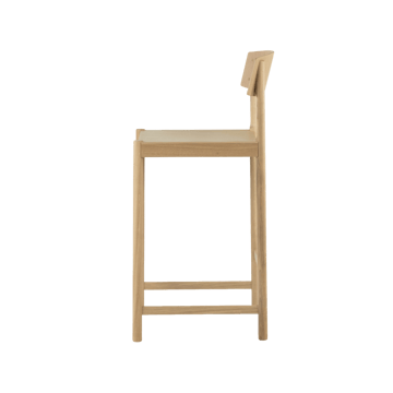 Rod barstol 65 cm - Hvitsjiktegrunnet mattlakkert eik - Mavis