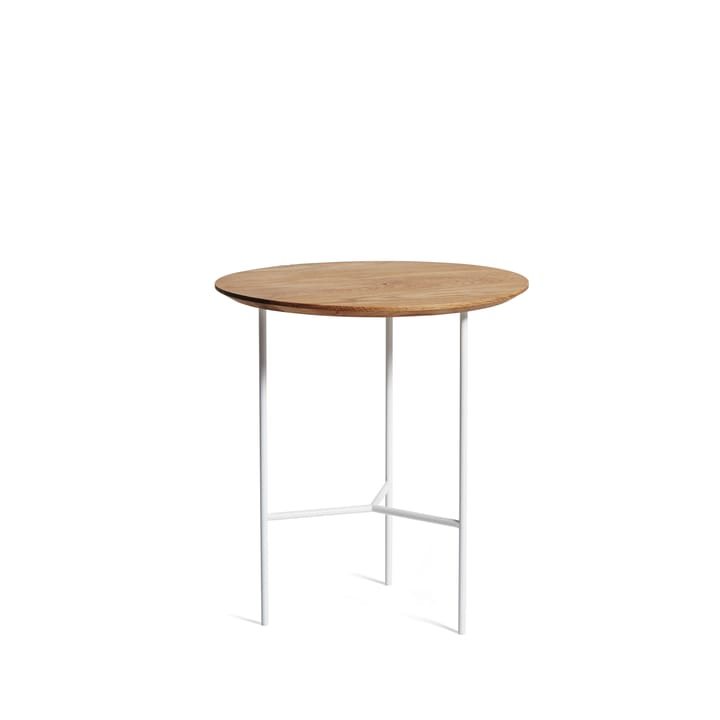 Tribeca sidebord - eik olje rustikk, hvite ben, ø47 cm - Mavis