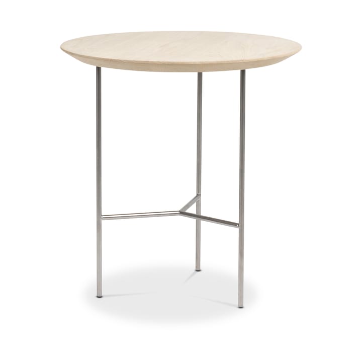 Tribeca sidebord - eik såped, rustikk, satinkrommede ben, ø47 cm - Mavis