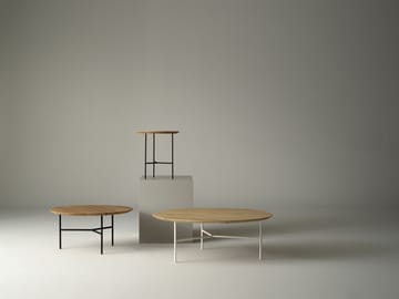 Tribeca sidebord - eik såped, rustikk, satinkrommede ben, ø47 cm - Mavis
