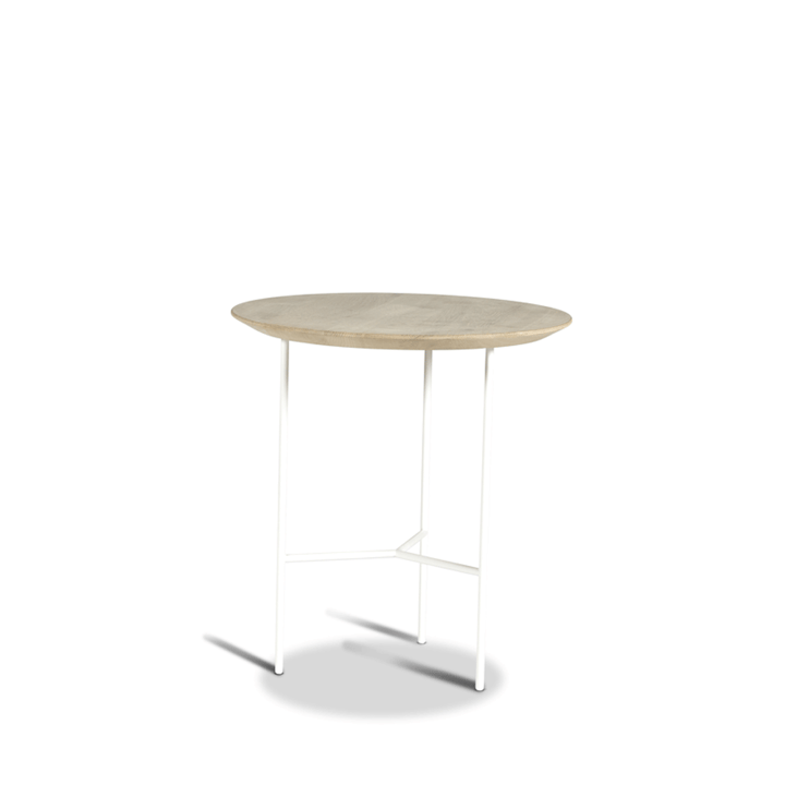 Tribeca sidebord - eik såpet rustikk, hvite ben, ø47 cm - Mavis