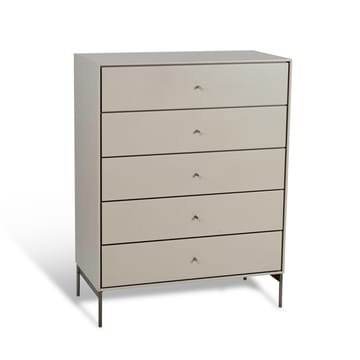 Volt kommode 5 skuffer beige - Detaljer i rustfritt stål - Mavis