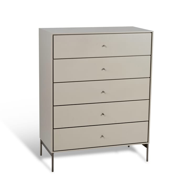 Volt kommode 5 skuffer beige, Detaljer i rustfritt stål Mavis