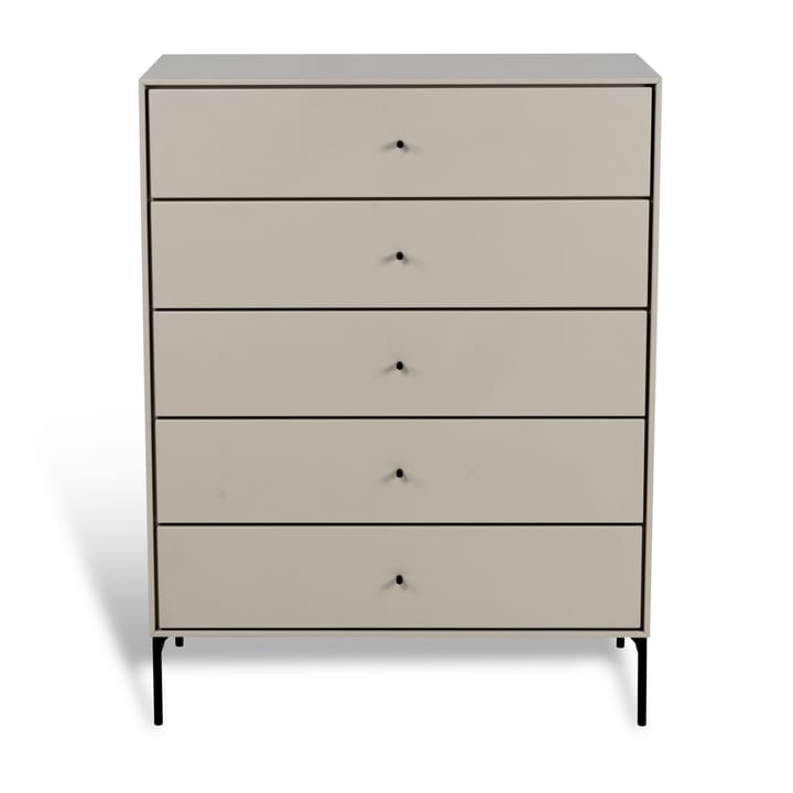 Volt kommode 5 skuffer beige - Detaljer i svart - Mavis