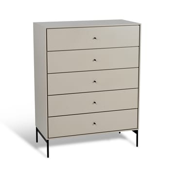 Volt kommode 5 skuffer beige - Detaljer i svart - Mavis