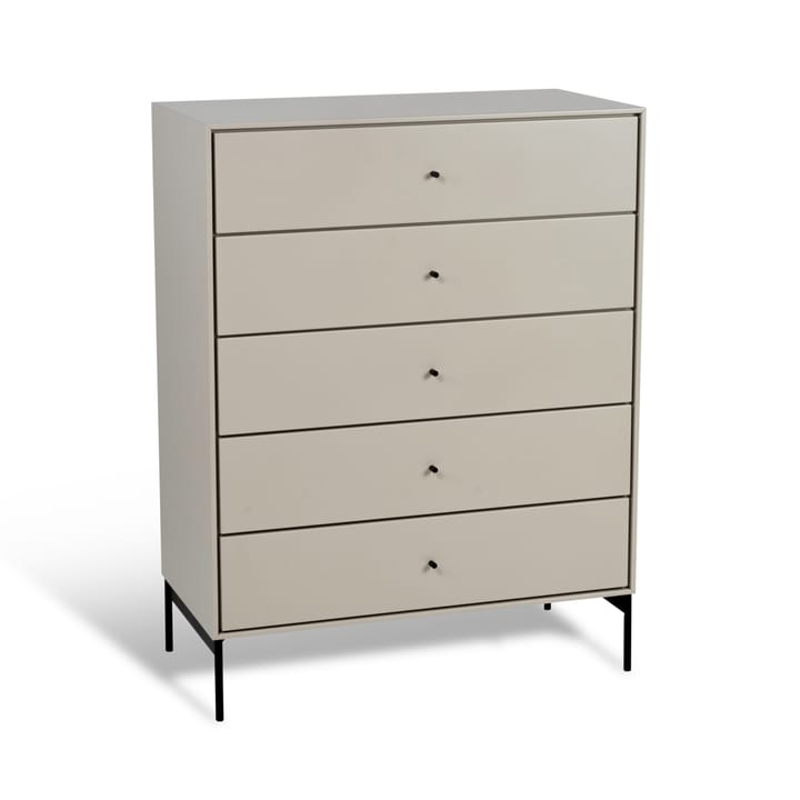 Volt kommode 5 skuffer beige, Detaljer i svart Mavis