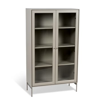 Volt vitrineskap 130 cm beige - Detaljer i rustfritt stål - Mavis