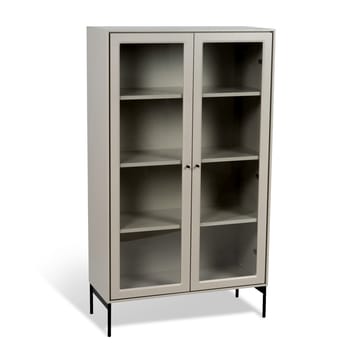 Volt vitrineskap 130 cm beige - Detaljer i svart - Mavis