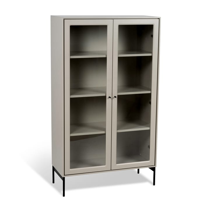 Volt vitrineskap 130 cm beige, Detaljer i svart Mavis