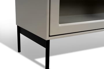 Volt vitrineskap 130 cm beige - Detaljer i svart - Mavis