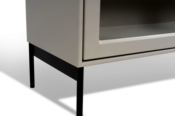 Volt vitrineskap 130 cm beige, Detaljer i svart Mavis