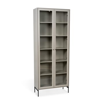 Volt vitrineskap 190 cm beige - Detaljer i svart - Mavis