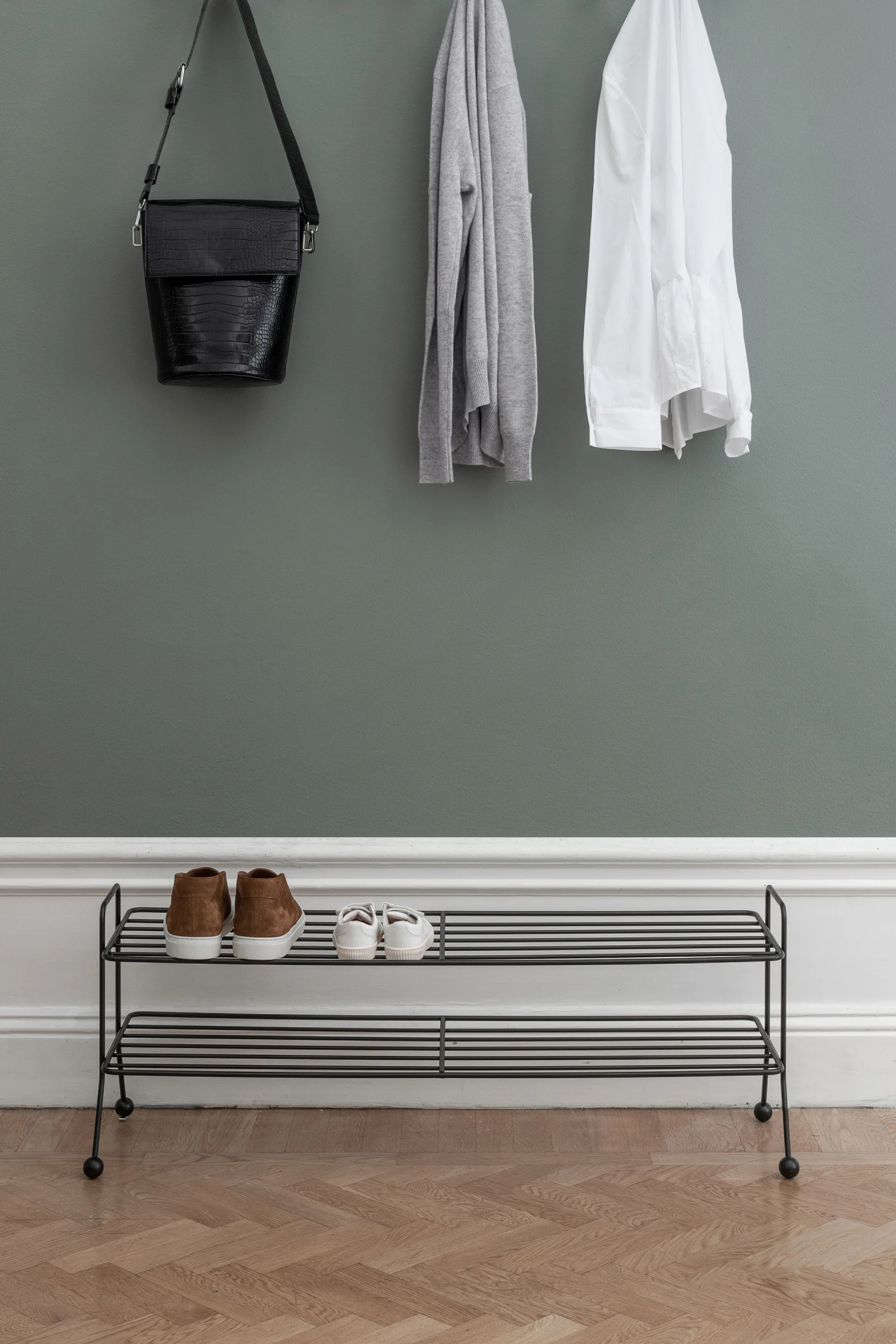 Bill Shoe Shelf L skohylle, sort Maze