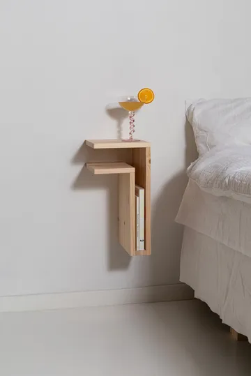 F-shelf Play DIY vegghylle - Pine, left - Maze