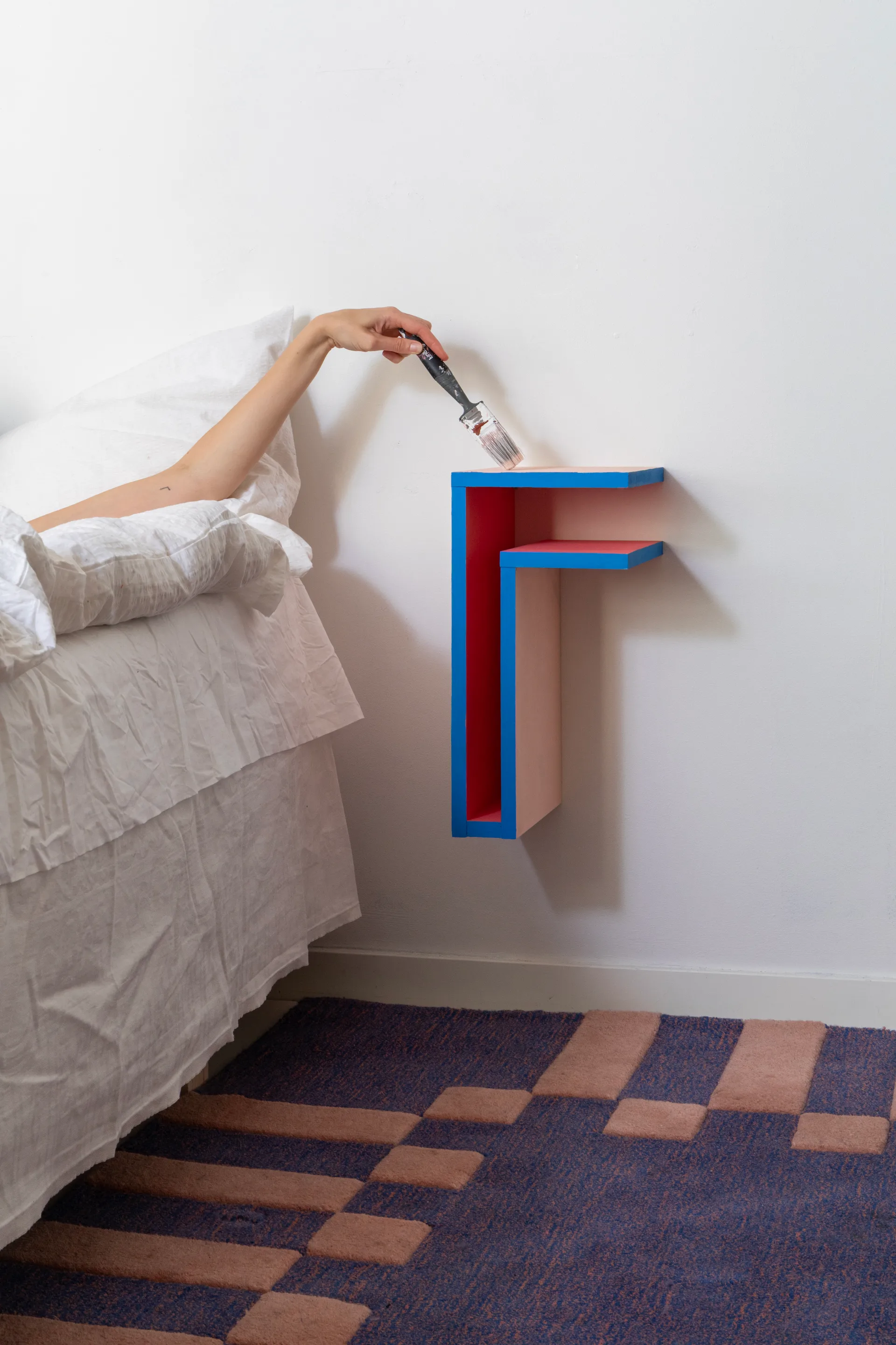 F-shelf Play DIY vegghylle, Pine, right Maze
