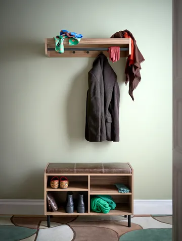 Gentle oppbevaringsbenk - Valnøtt, 78x53x35 cm - Maze