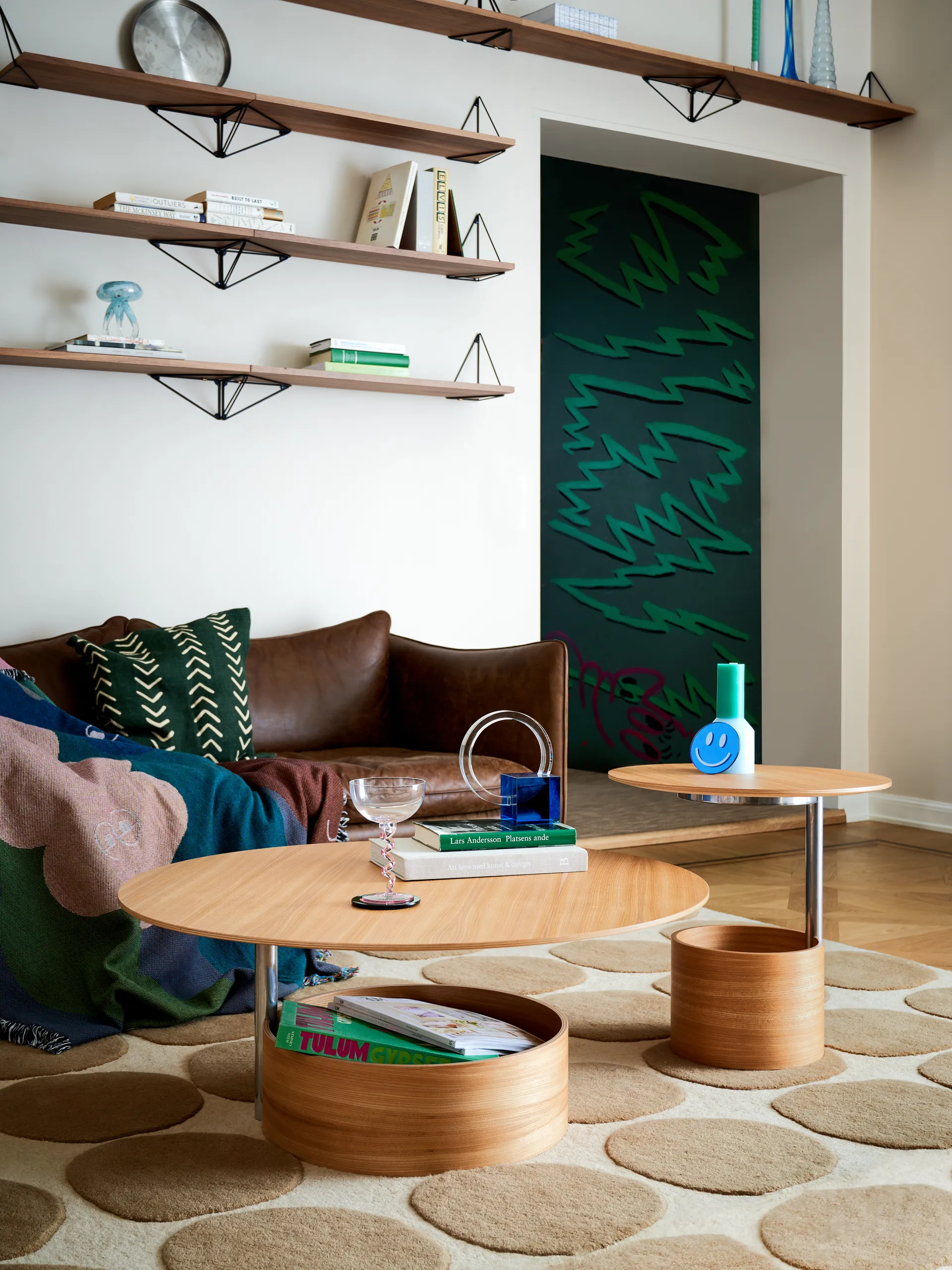 Parasol L salongbord Ø 90 cm, Oak Maze