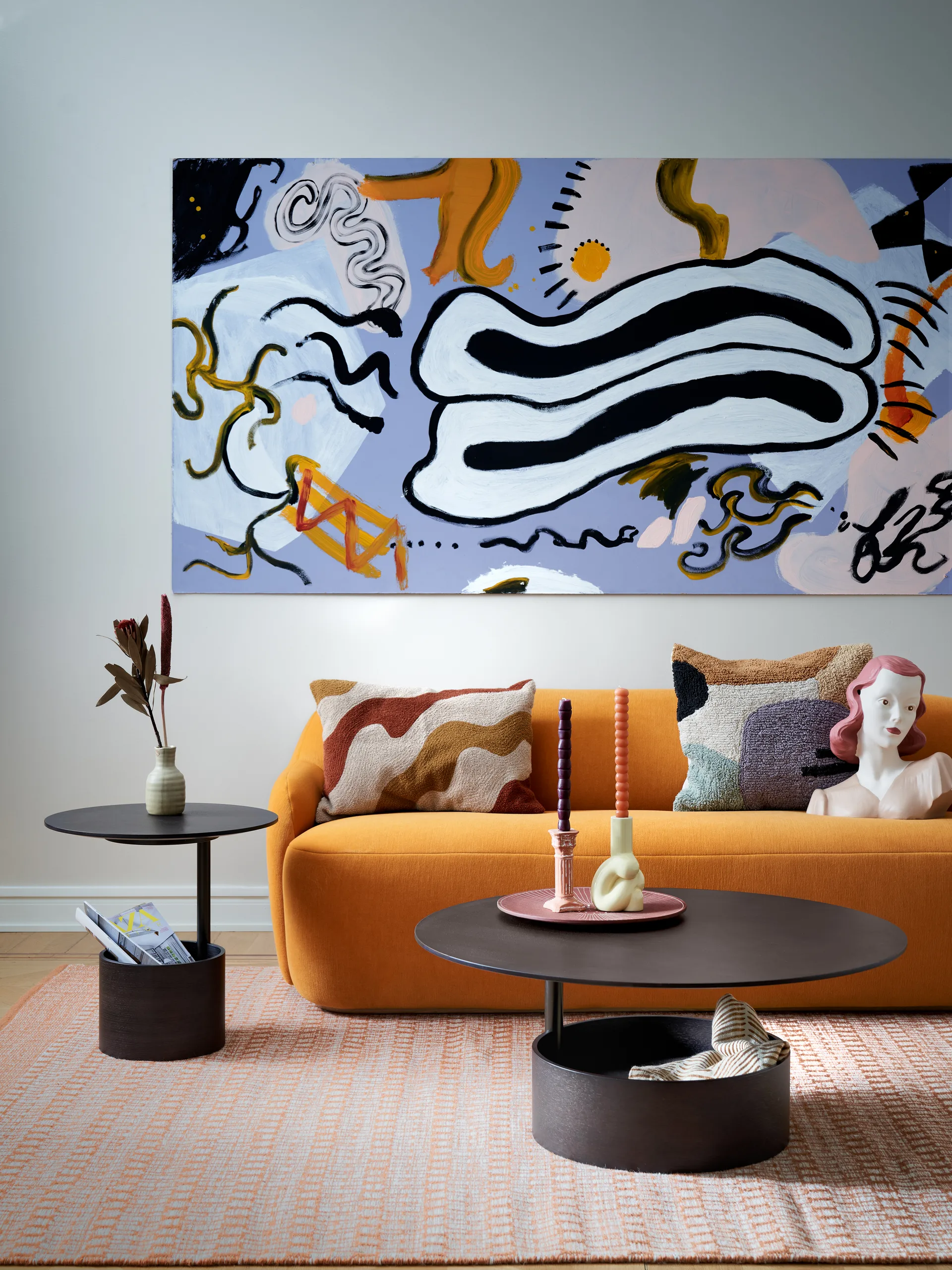 Parasol S salongbord Ø 50 cm, Dark stained oak Maze