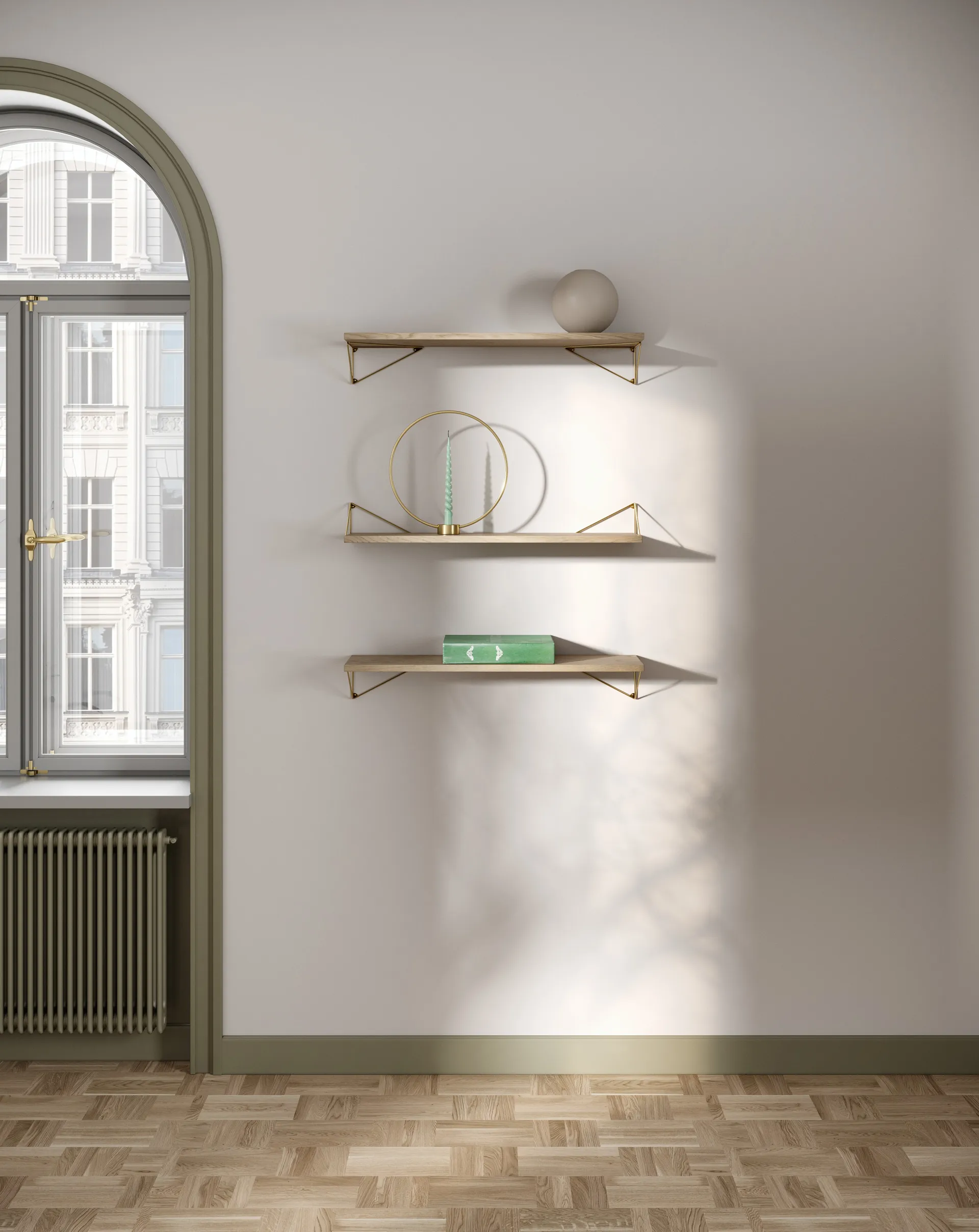 Pythagoras Bundle A hyllesystem eik-messing Maze