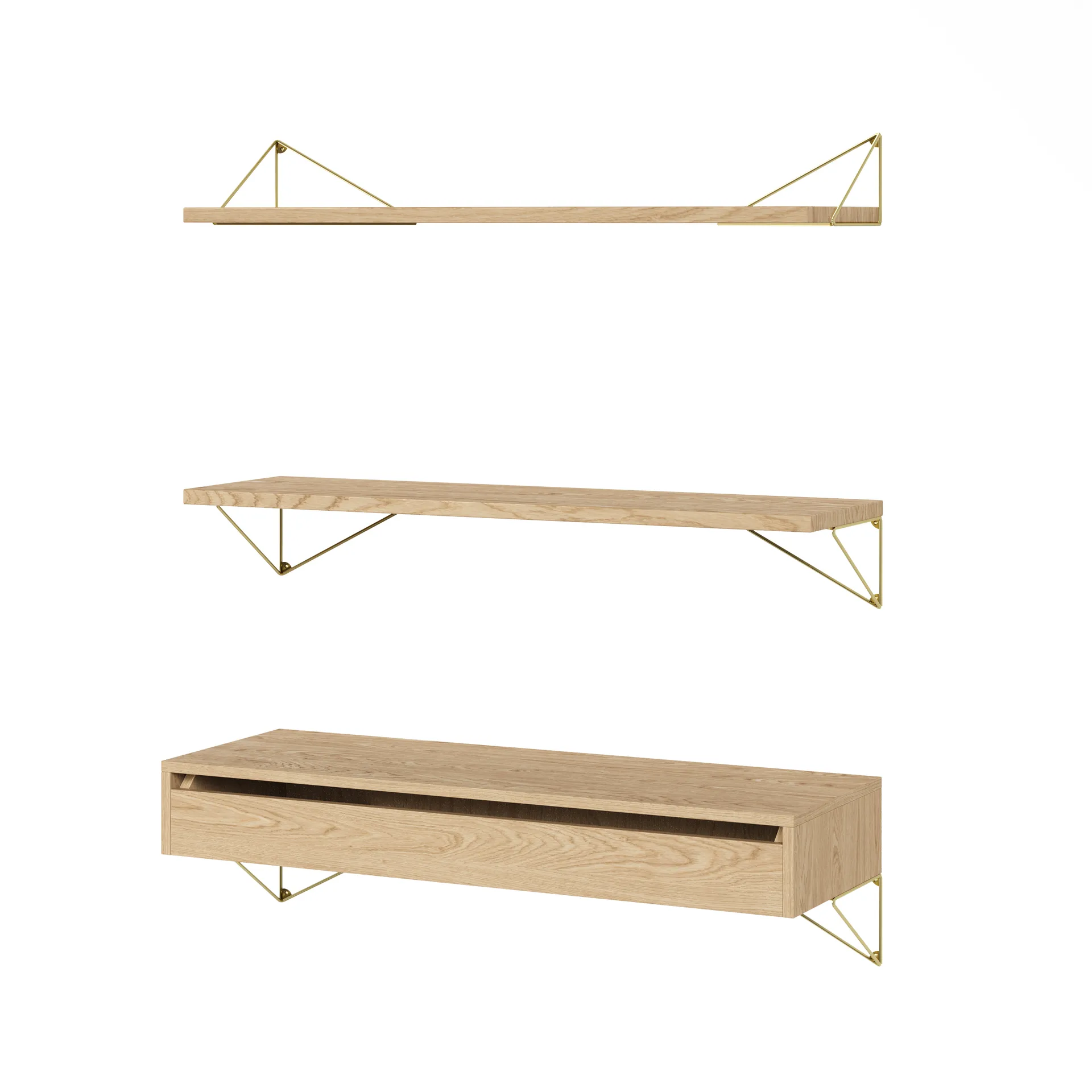Pythagoras Bundle C hyllesystem eik-messing,  Maze
