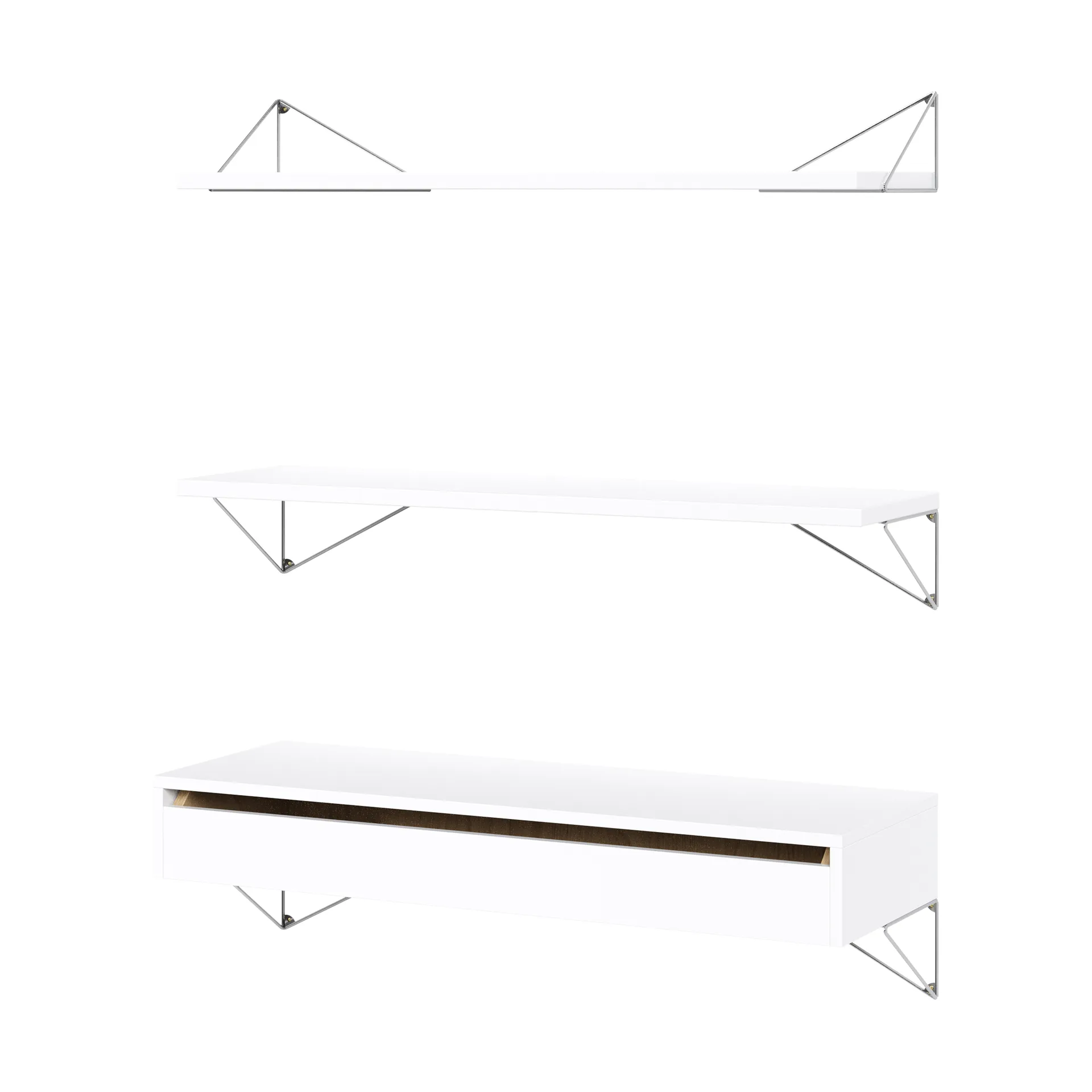 Pythagoras Bundle C hyllesystem hvit-krom,  Maze