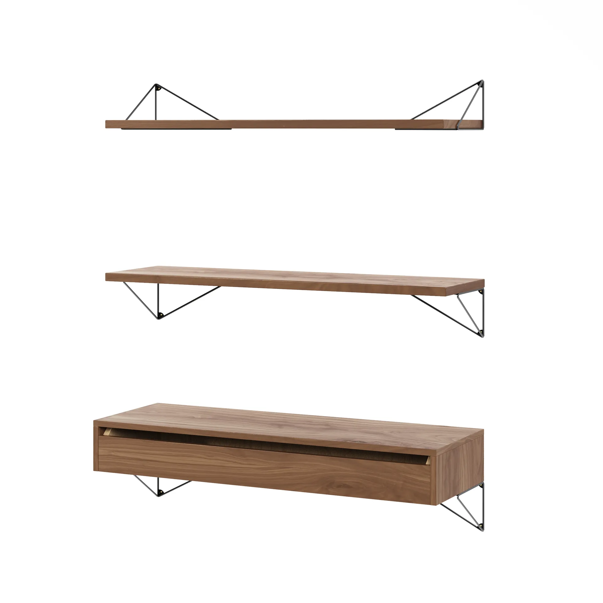 Pythagoras Bundle C hyllesystem valnøtt-svart,  Maze