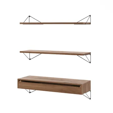 Pythagoras Bundle C hyllesystem valnøtt-svart - Maze