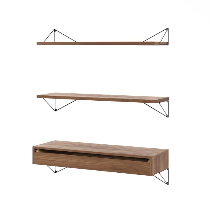 Pythagoras Bundle C hyllesystem valnøtt-svart - undefined - Maze