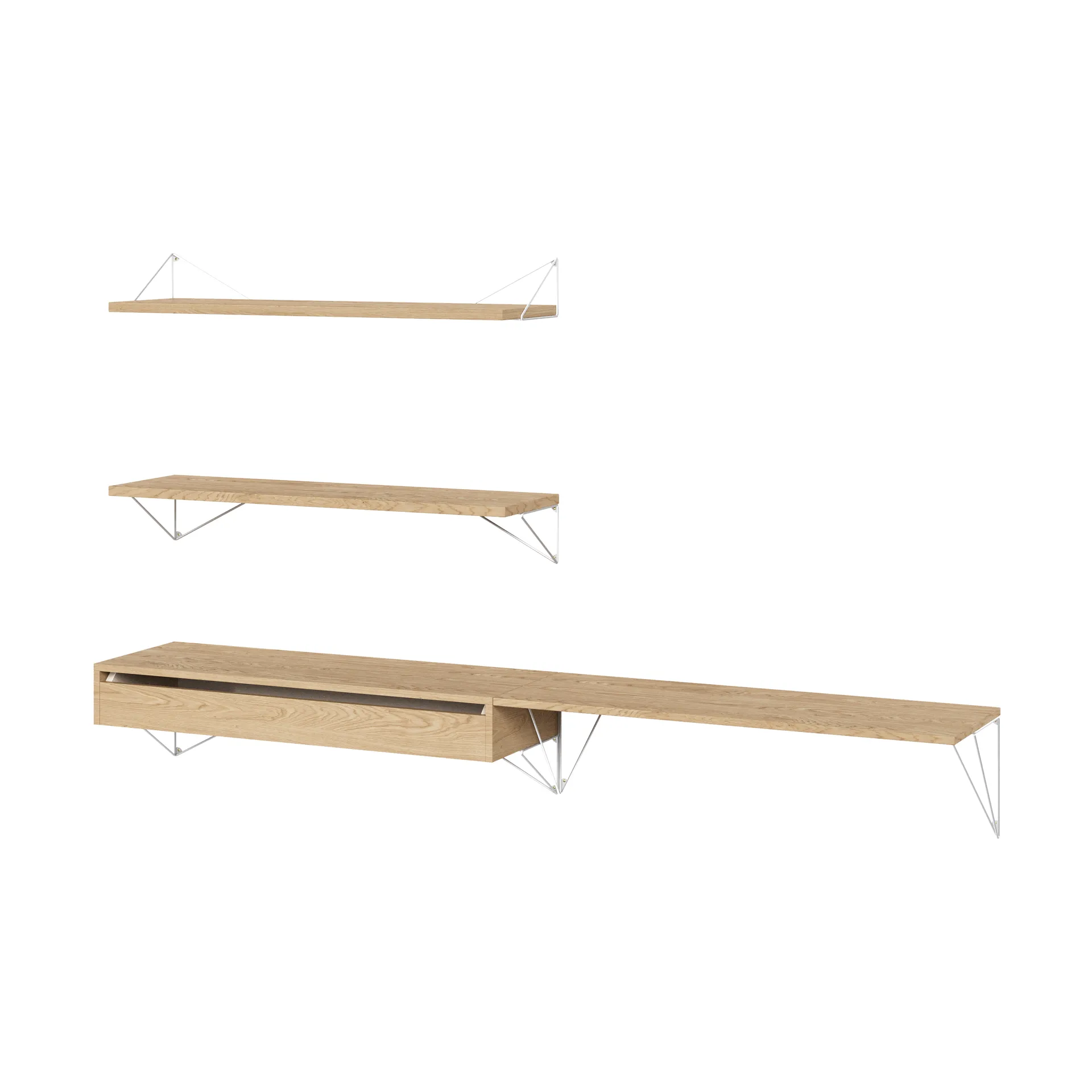 Pythagoras Bundle D hyllesystem eik-hvit,  Maze