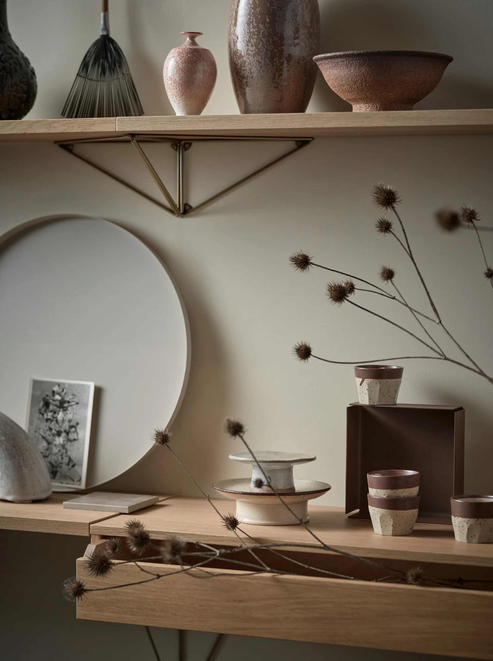 Pythagoras Bundle D hyllesystem eik-messing Maze