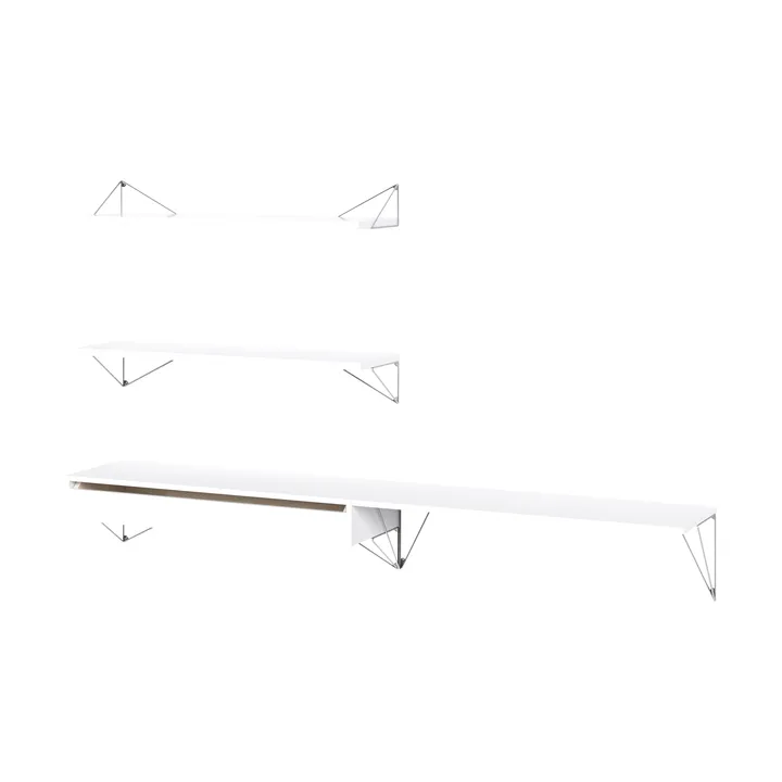 Pythagoras Bundle D hyllesystem hvit-krom - Maze