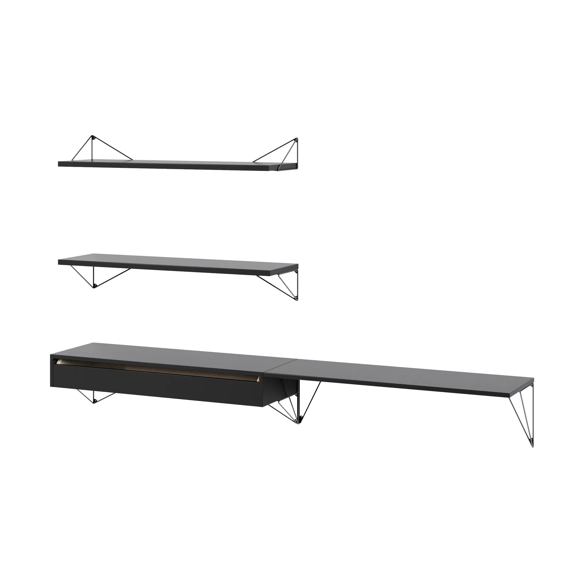 Pythagoras Bundle D hyllesystem svart-svart,  Maze