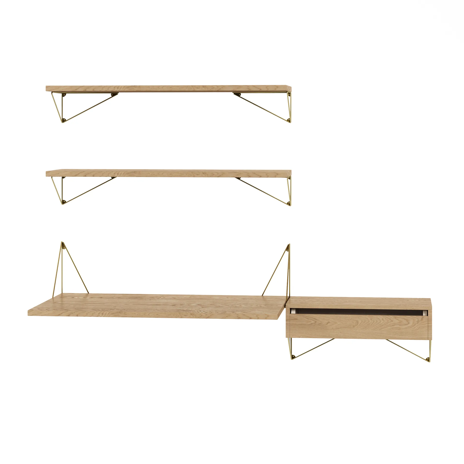 Pythagoras Bundle E hyllesystem eik-messing,  Maze
