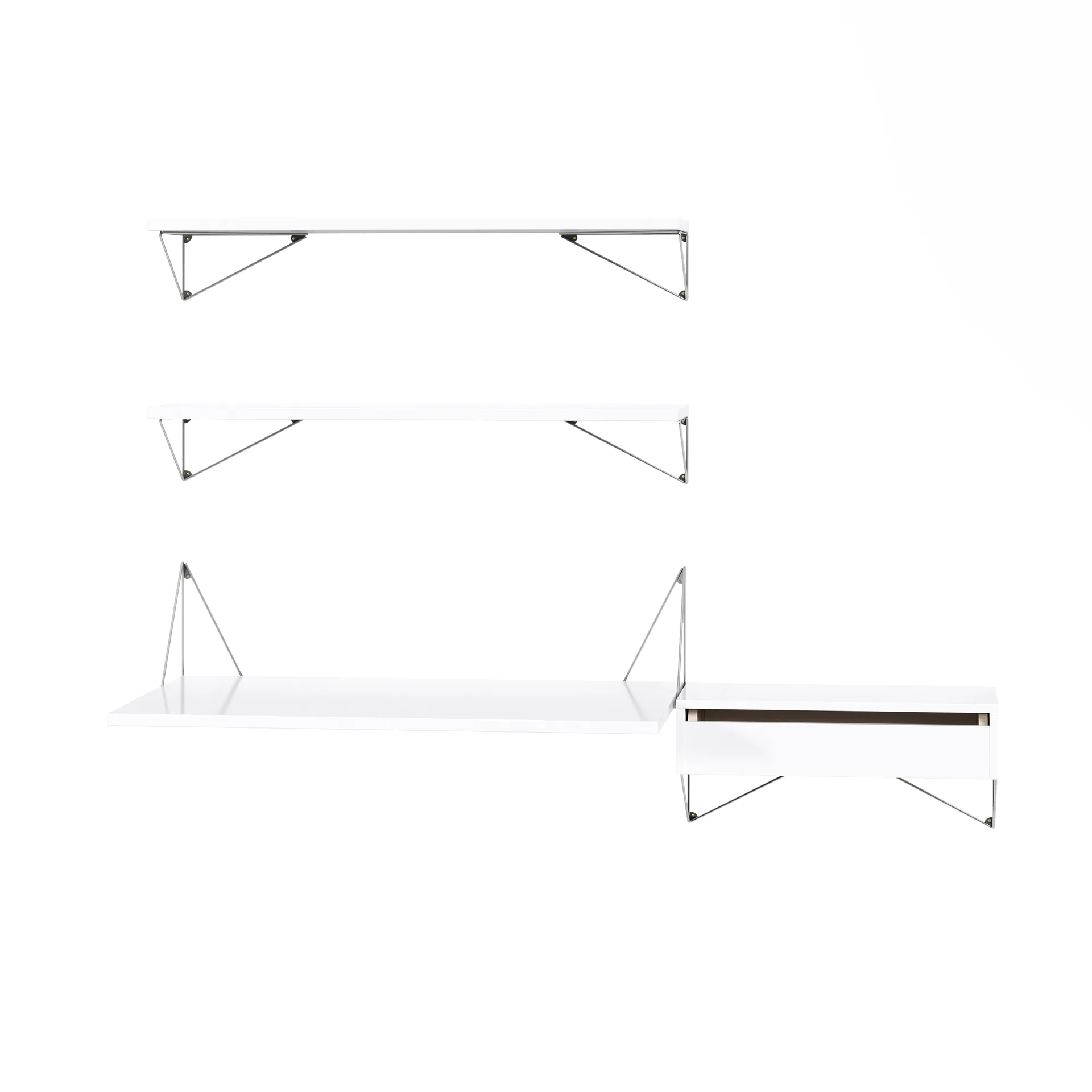 Pythagoras Bundle E hyllesystem hvit-krom,  Maze