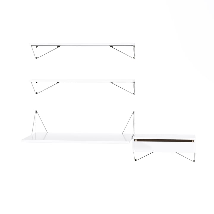 Pythagoras Bundle E hyllesystem hvit-krom - undefined - Maze