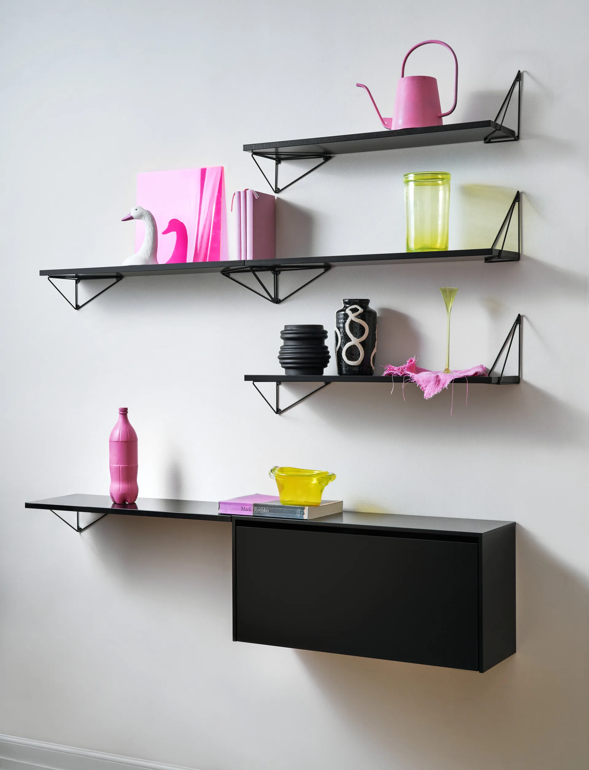 Pythagoras Cabinet veggskap 38 x 80 cm, Black Maze