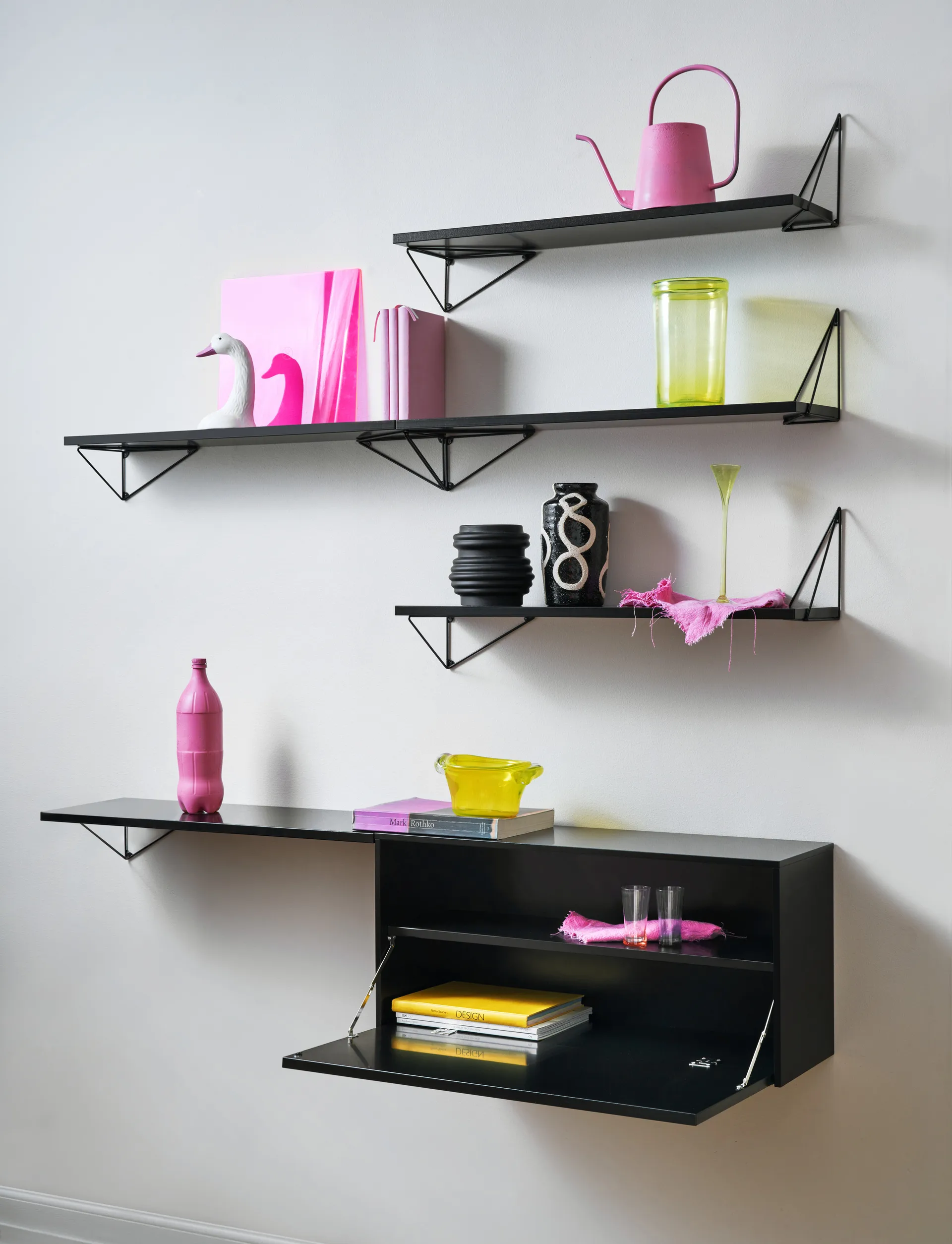 Pythagoras Cabinet veggskap 38 x 80 cm, Black Maze