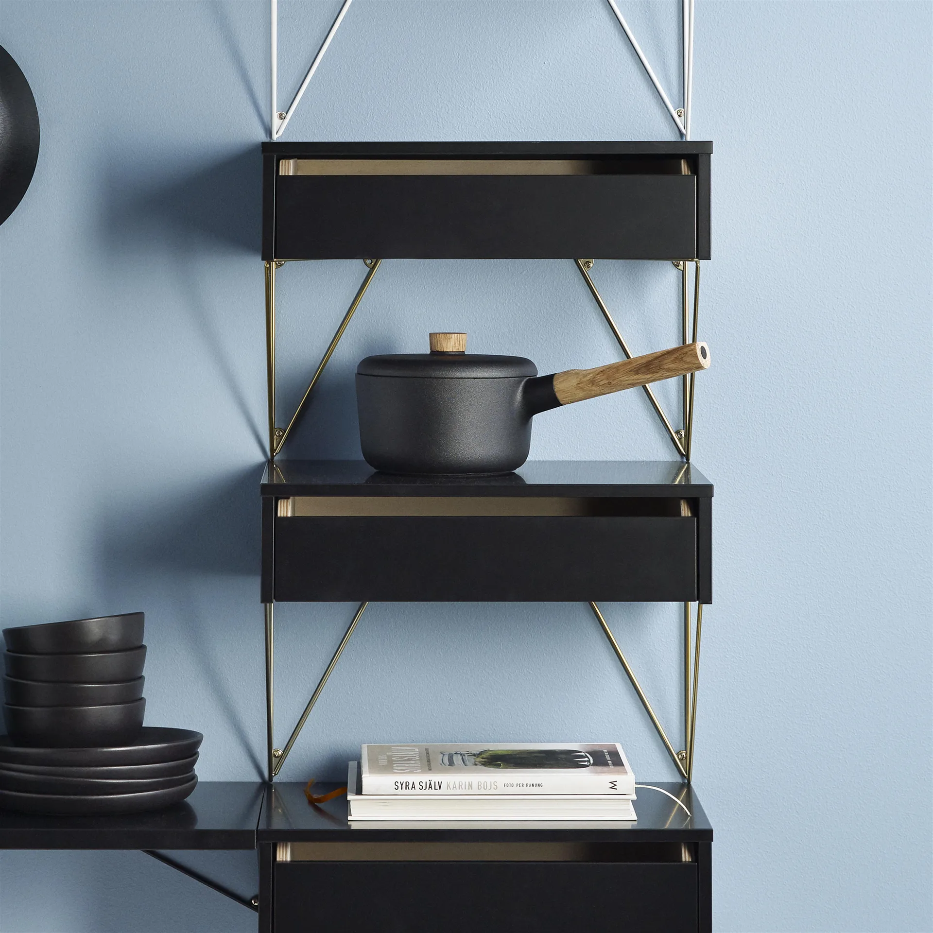 Pythagoras hylle S, svart Maze