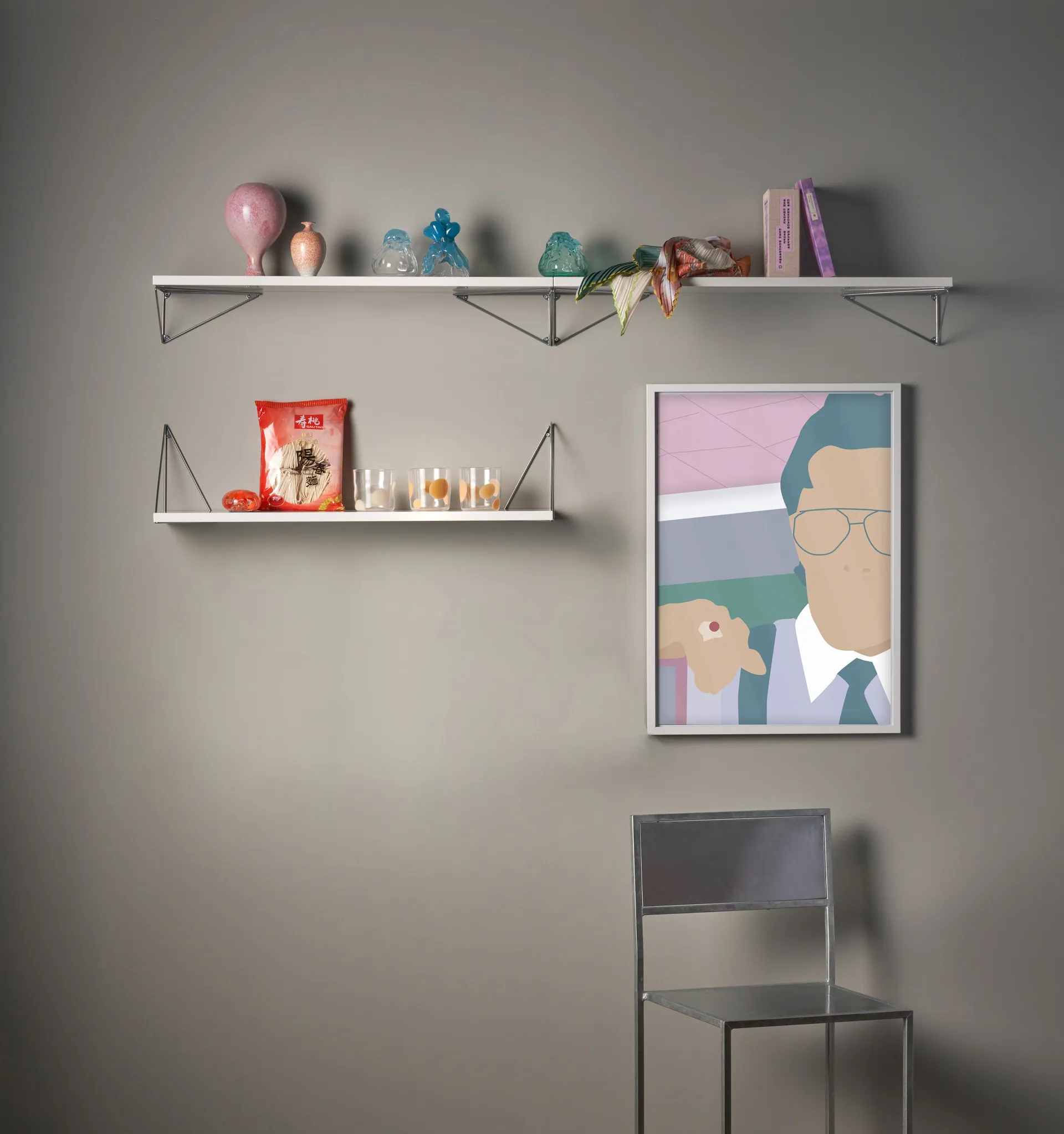 Pythagoras konsoll, 2-pakn., krom Maze