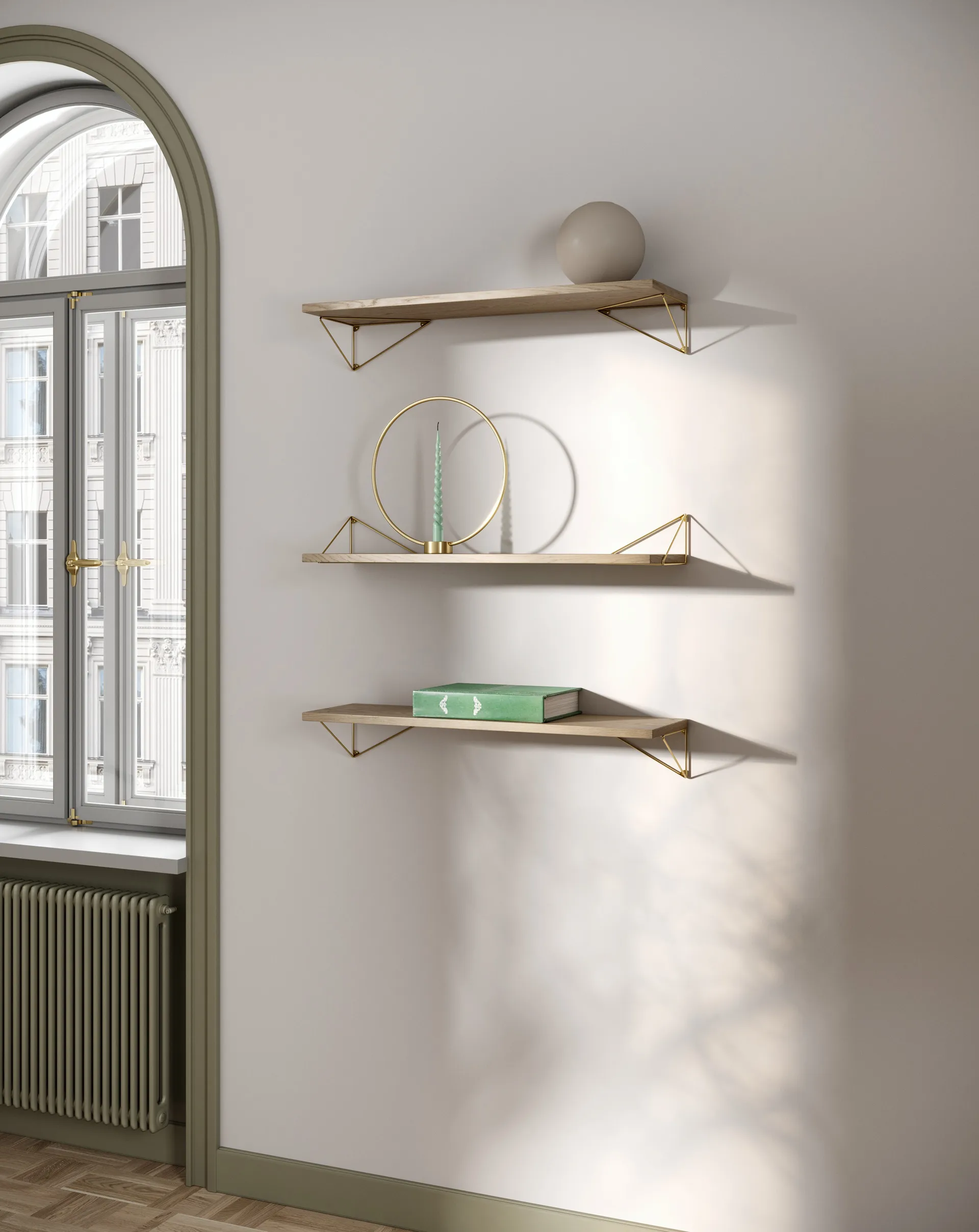 Pythagoras konsoll, 2-pakn., messing Maze