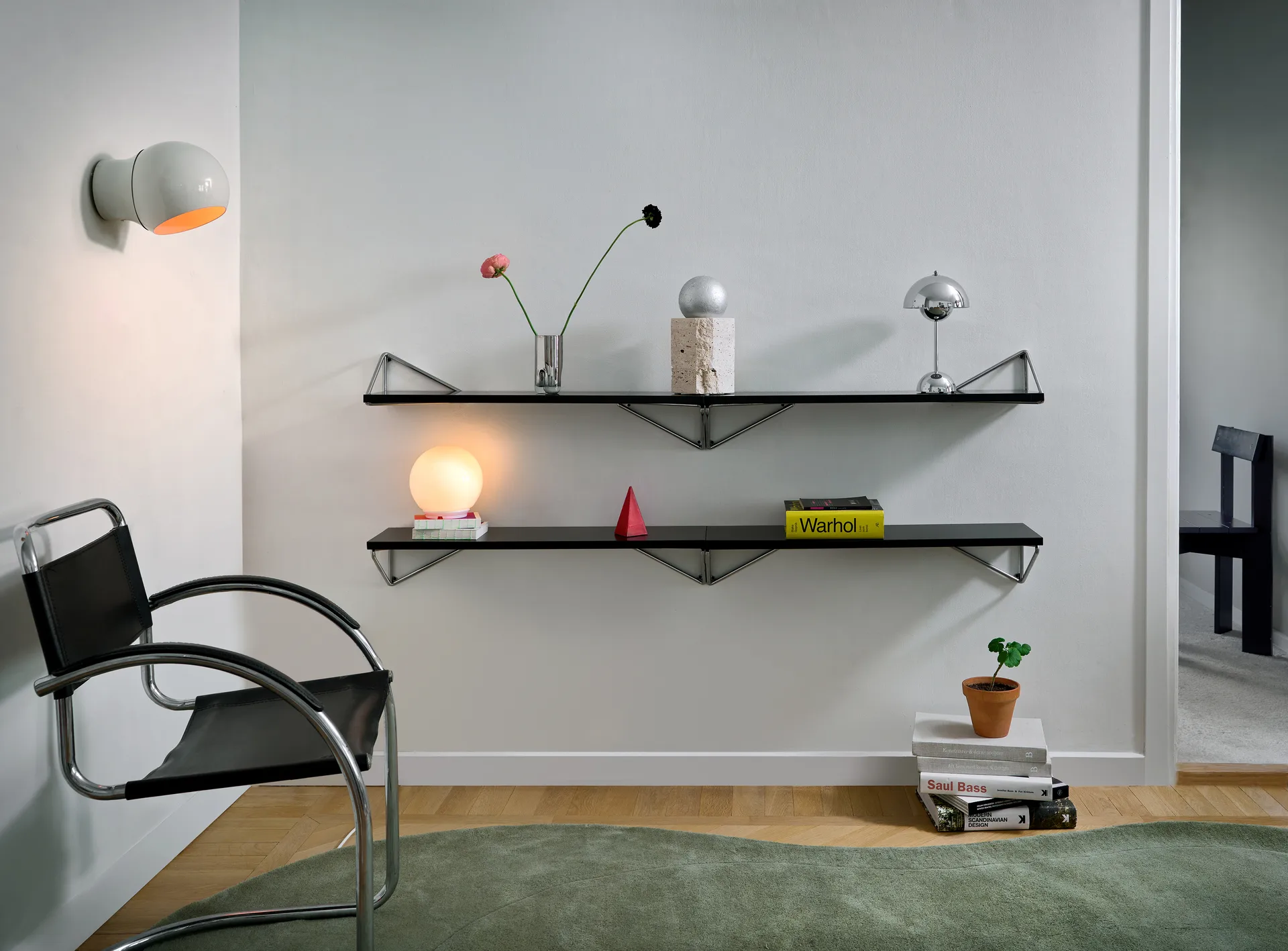 Pythagoras XL Brackets 2‑pakning, Chrome Maze