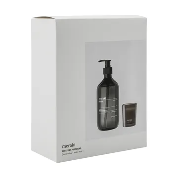 Meraki gavesett håndsåpe og duftlys - Deep valley-Amber dust - Meraki